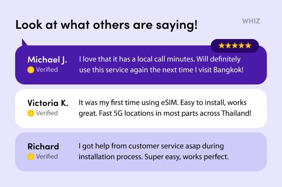 Look at what others are saying about eSIM Thailand by WHIZ